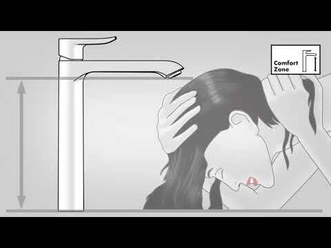 Mitigeur lavabo Hansgrohe Finoris 110 avec tirette et vidage en blanc mat - vue 3