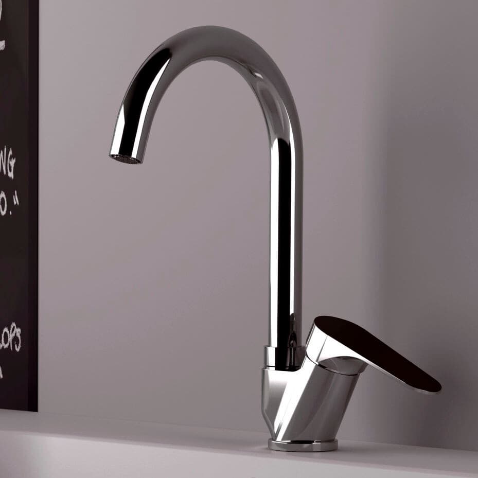Mitigeur de cuisine mono-trou Remer Classline en laiton chromé