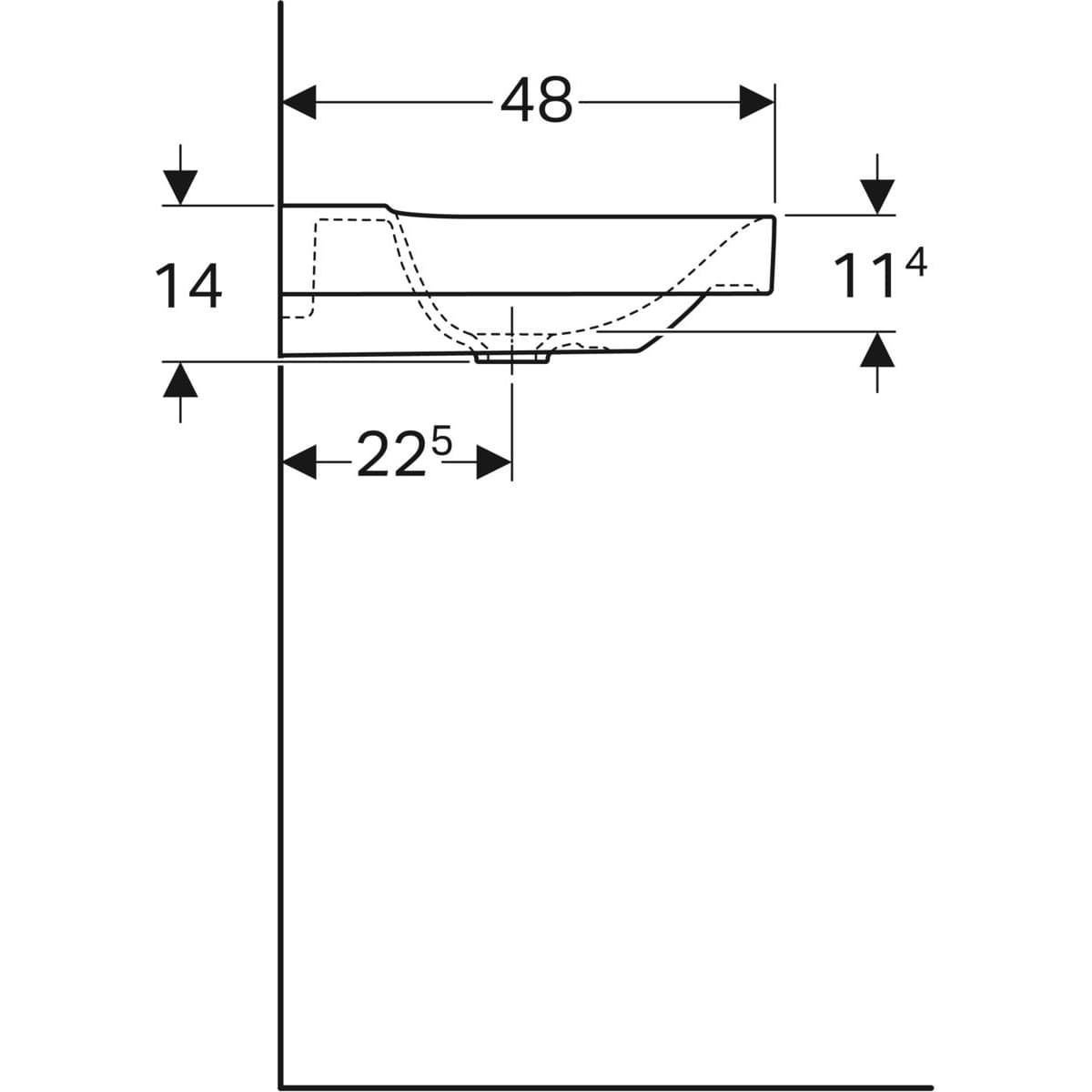 Plan-vasque Geberit Xeno² 90 cm avec espace de rangement à gauche et avec trou de robinetterie - vue 8