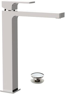 Mitigeur de lavabo rehaussé Remer Absolute 274 avec vidage clic-clac en laiton chromé