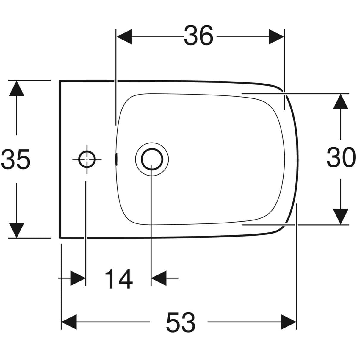 Bidet suspendu Geberit Selnova square - vue 6