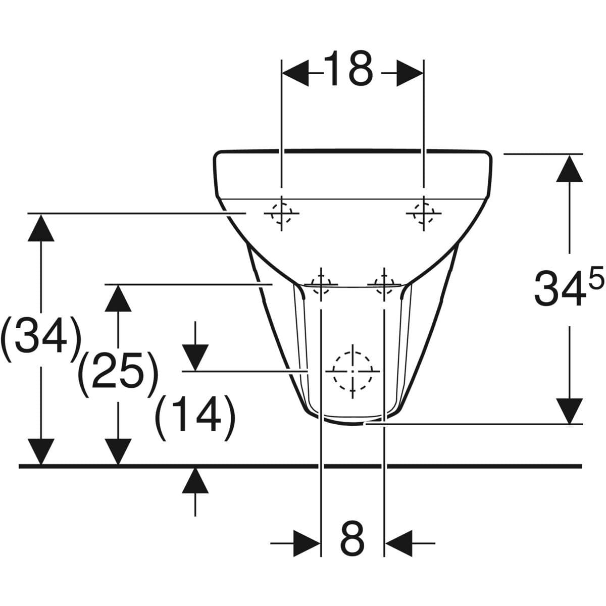 Bidet suspendu Geberit Selnova square - vue 8