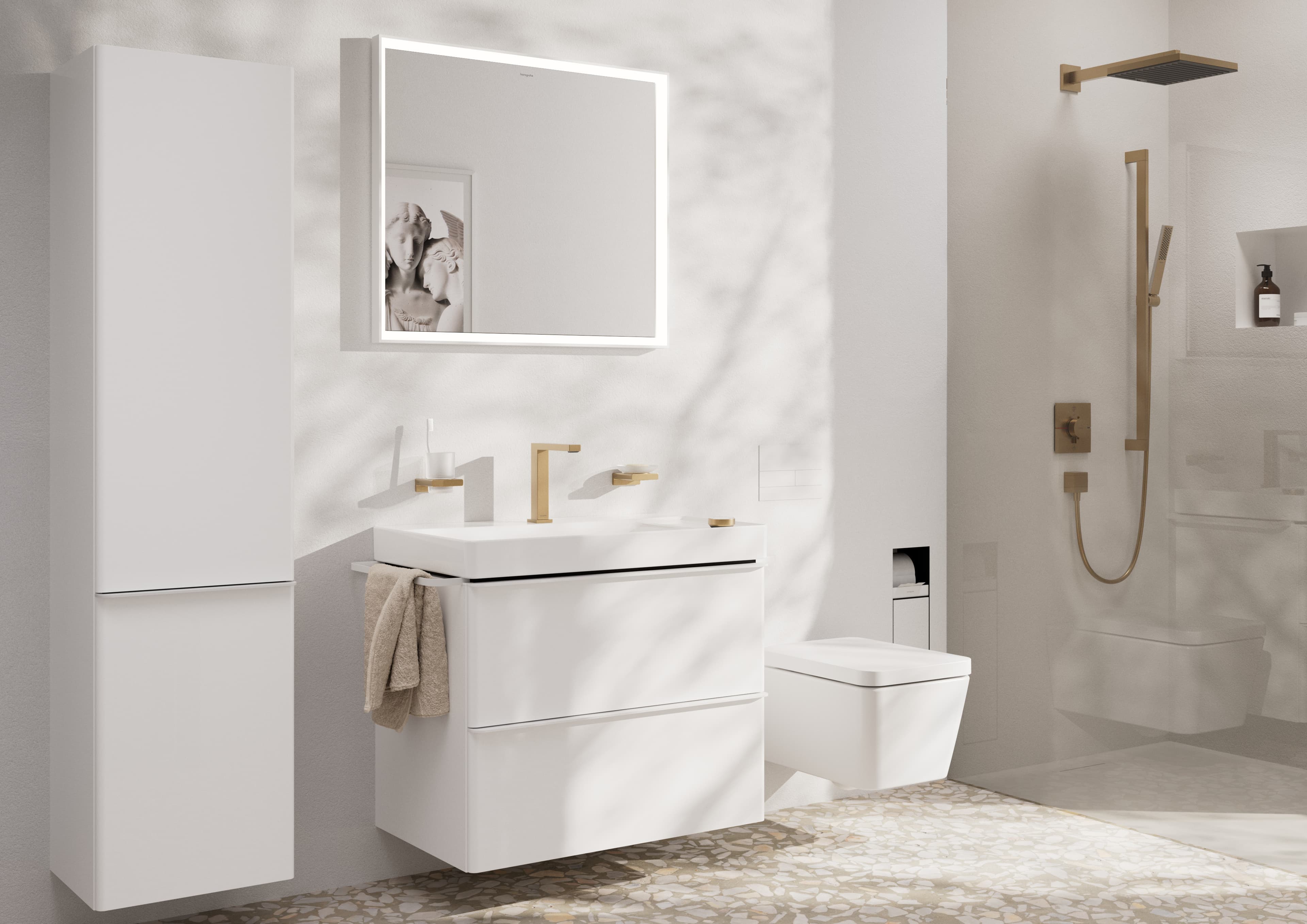Douchette à main Hansgrohe Pulsify E 100 1 jet EcoSmart en bronze brossé - vue 8