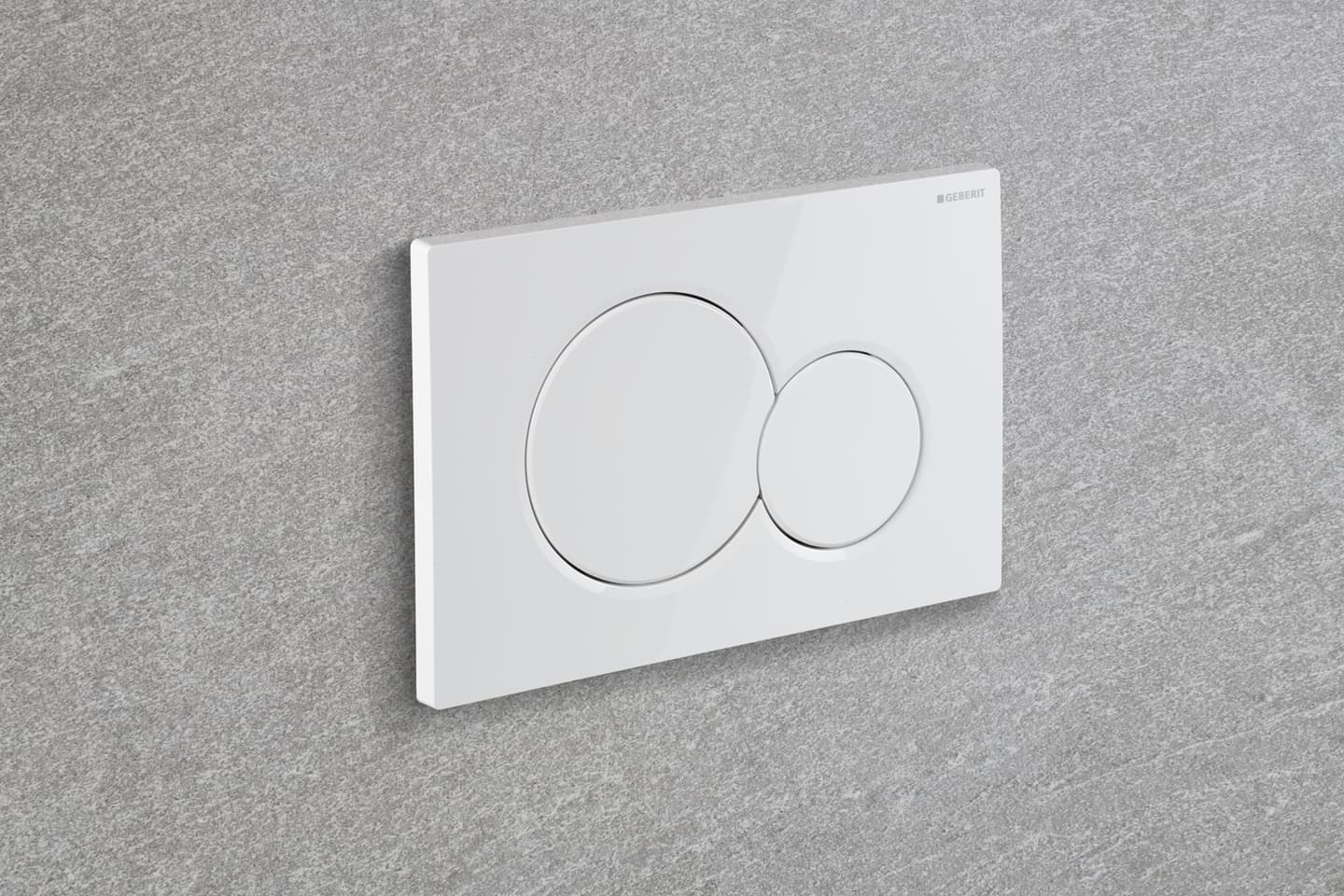 Plaque de déclenchement Geberit Sigma01 round / Blanc alpin - vue 3