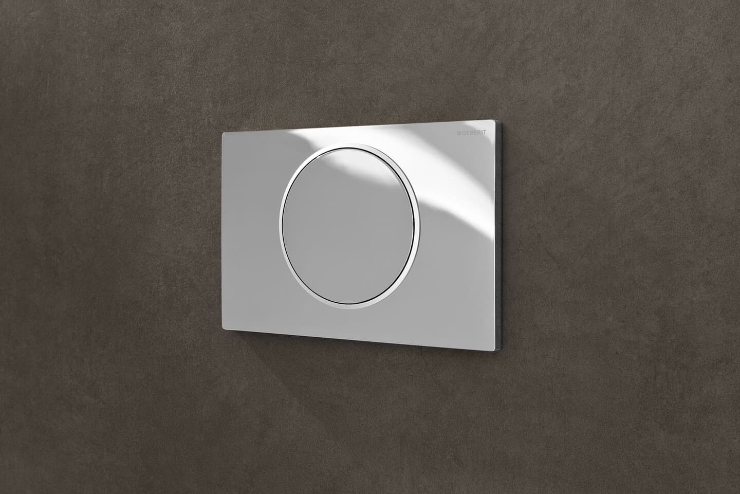 Plaque de déclenchement Geberit Sigma10 / Chromé brillant - anneau design chromé mat