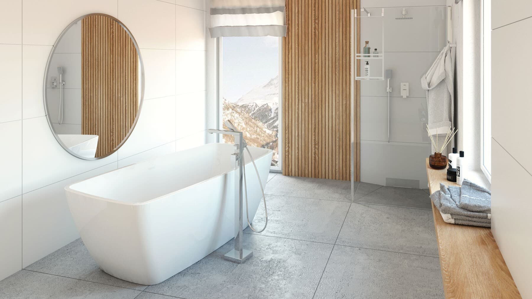 Ensemble de douche encastré Deante Anemon Bis 250 en chromé - vue 3