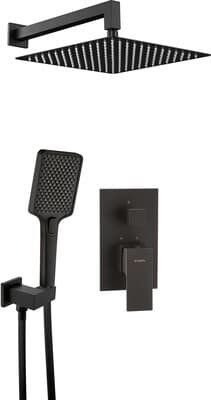 Ensemble de douche encastré Deante Anemon Bis 300 en noir mat