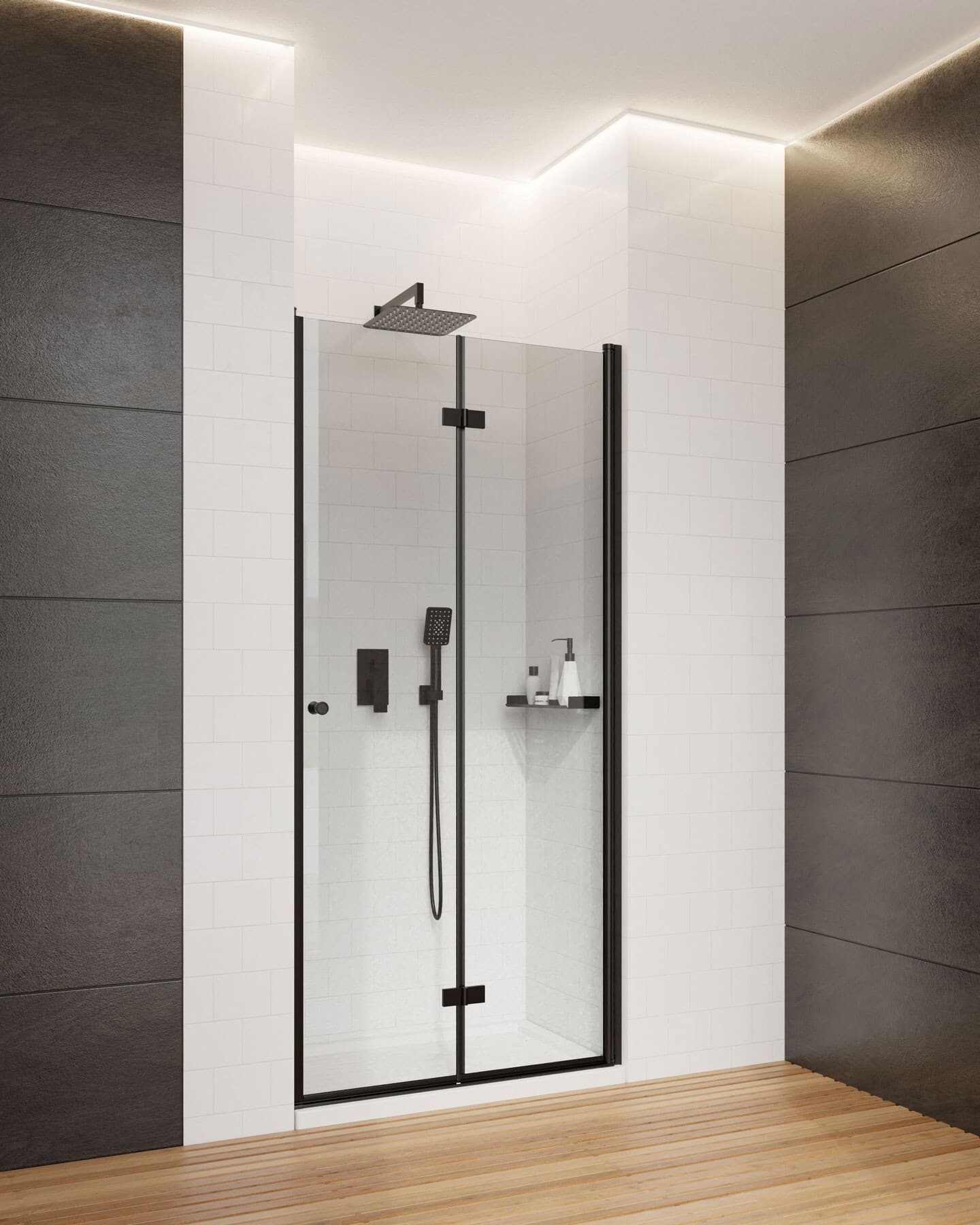 Ensemble de douche encastré Deante Anemon Bis 300 en noir mat - vue 6