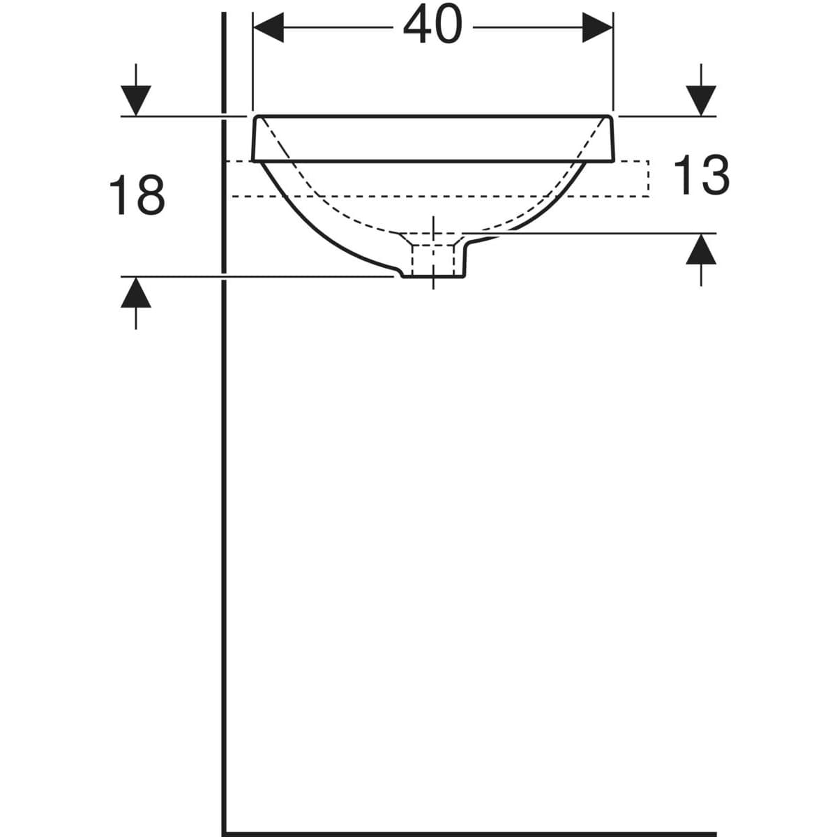 Vasque à encastrer Geberit VariForm ronde 40 cm avec trop-plein - vue 6