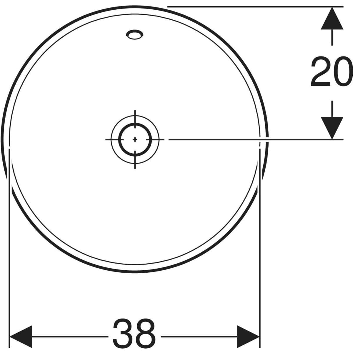 Vasque à encastrer Geberit VariForm ronde 40 cm avec trop-plein - vue 4