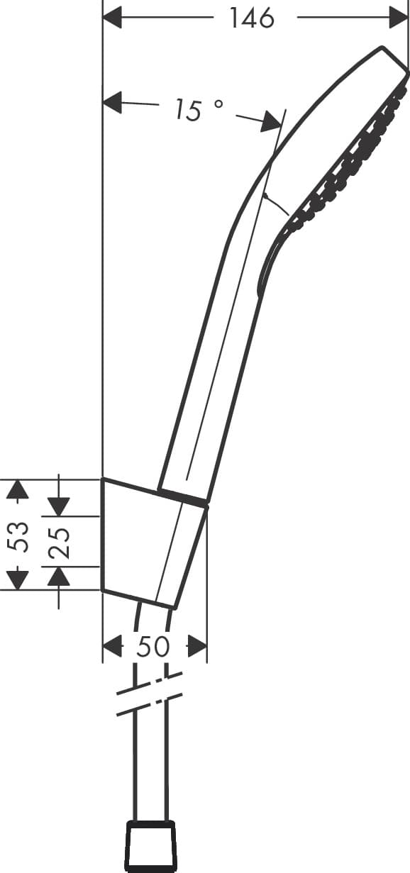 Support mural Hansgrohe avec douchette à main Croma Select S et flexible Isiflex 1,25 m - vue 5