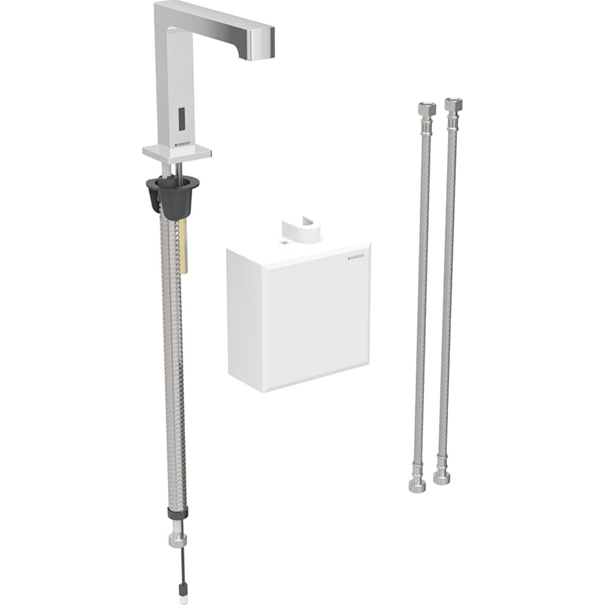 Mitigeur de lavabo Geberit Brenta, alimentation par pile, avec module fonctionnel apparent
