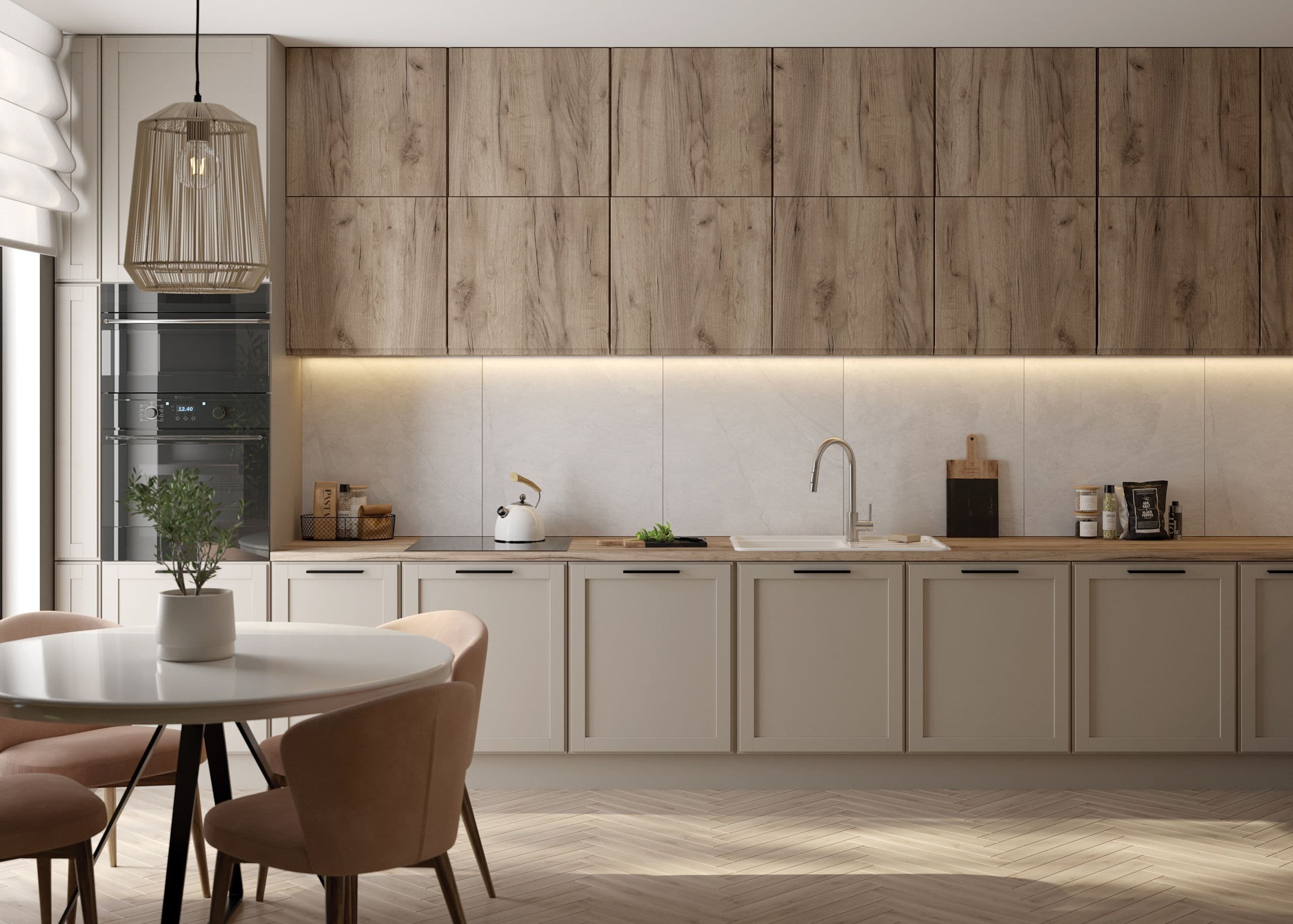 Mitigeur de cuisine Deante Lima avec douchette extractible en acier  brossé - vue 6