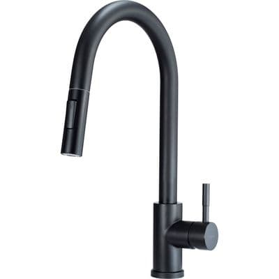 Mitigeur de cuisine Deante Lima avec douchette extractible en noir mat