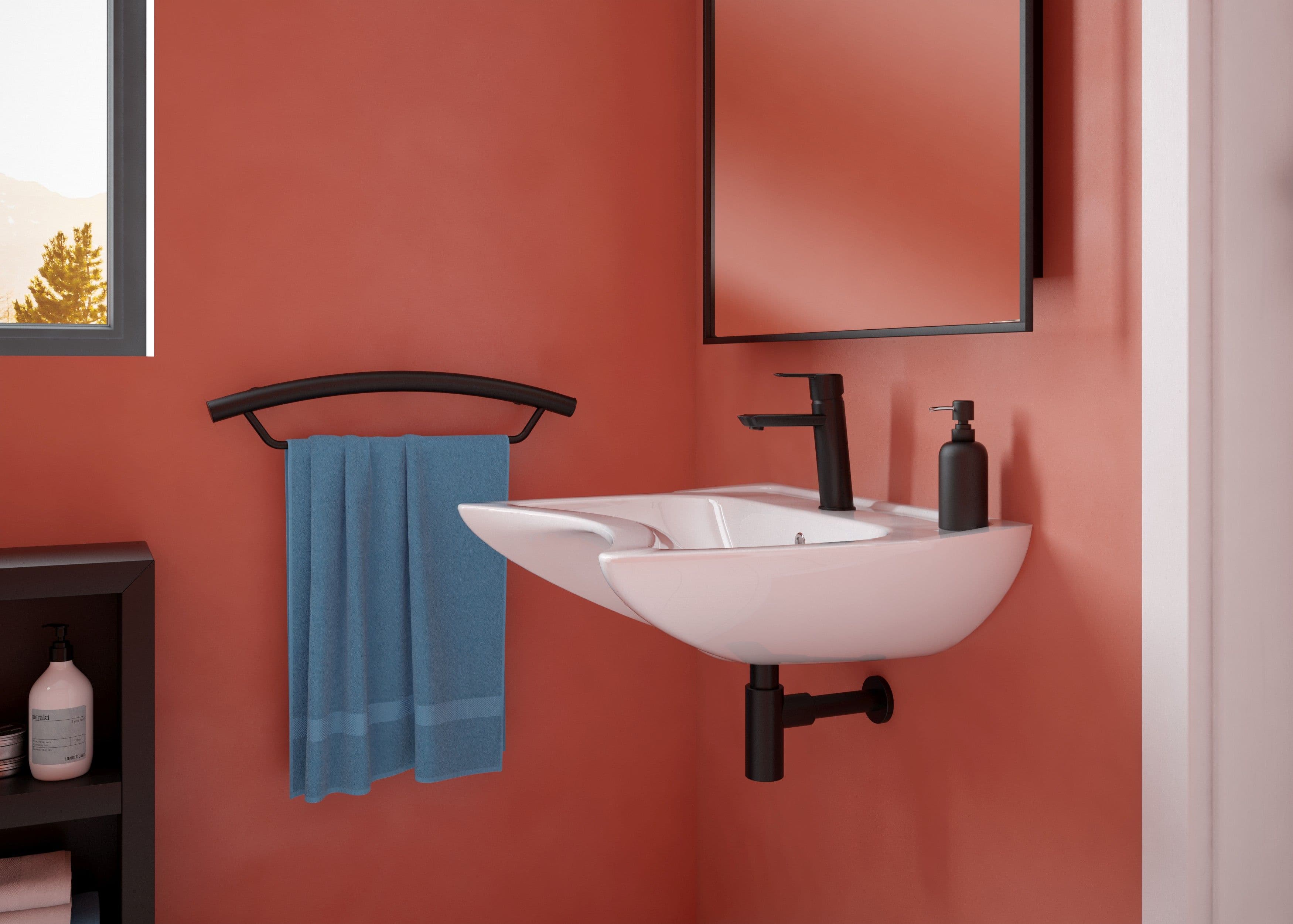 Siphon de lavabo Deante rond en noir mat - vue 5