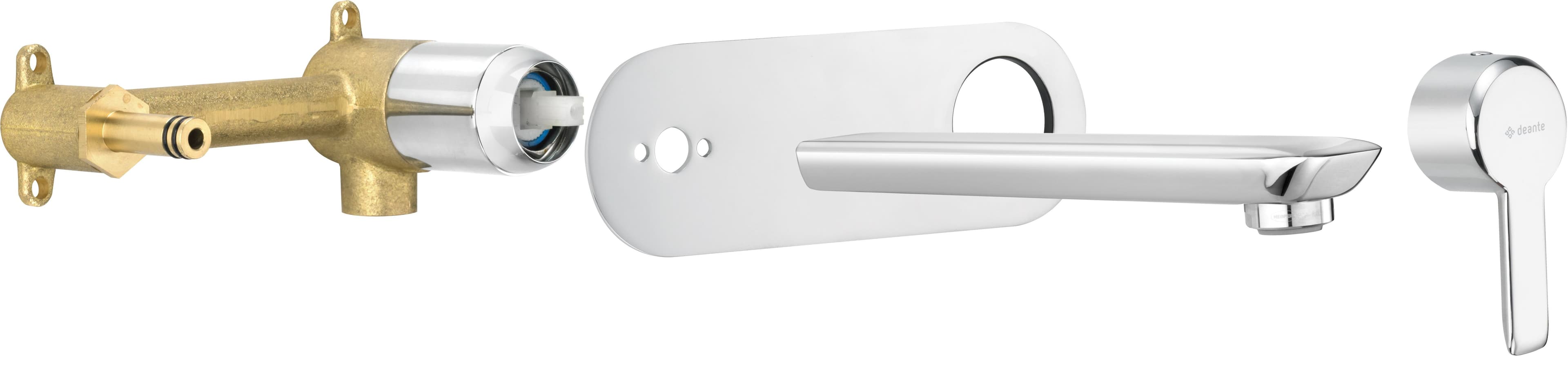 Mitigeur de lavabo encastré Deante Arnika 180 mm sans bonde en chromé - vue 3