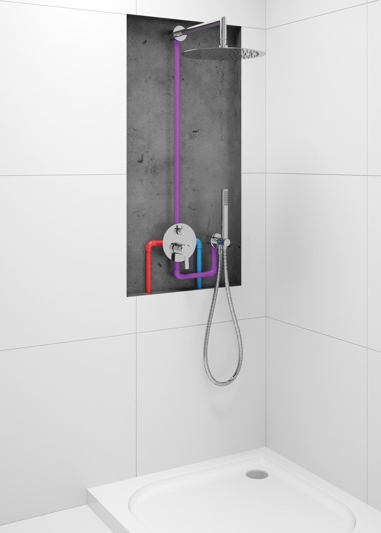Ensemble de douche encastré Deante Arnika 250 en chromé - vue 3