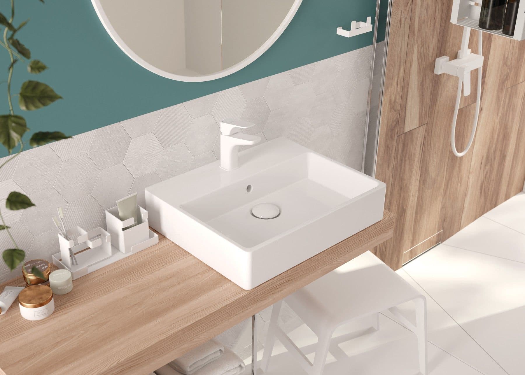 Bonde de lavabo Deante click-clac en blanc - vue 4
