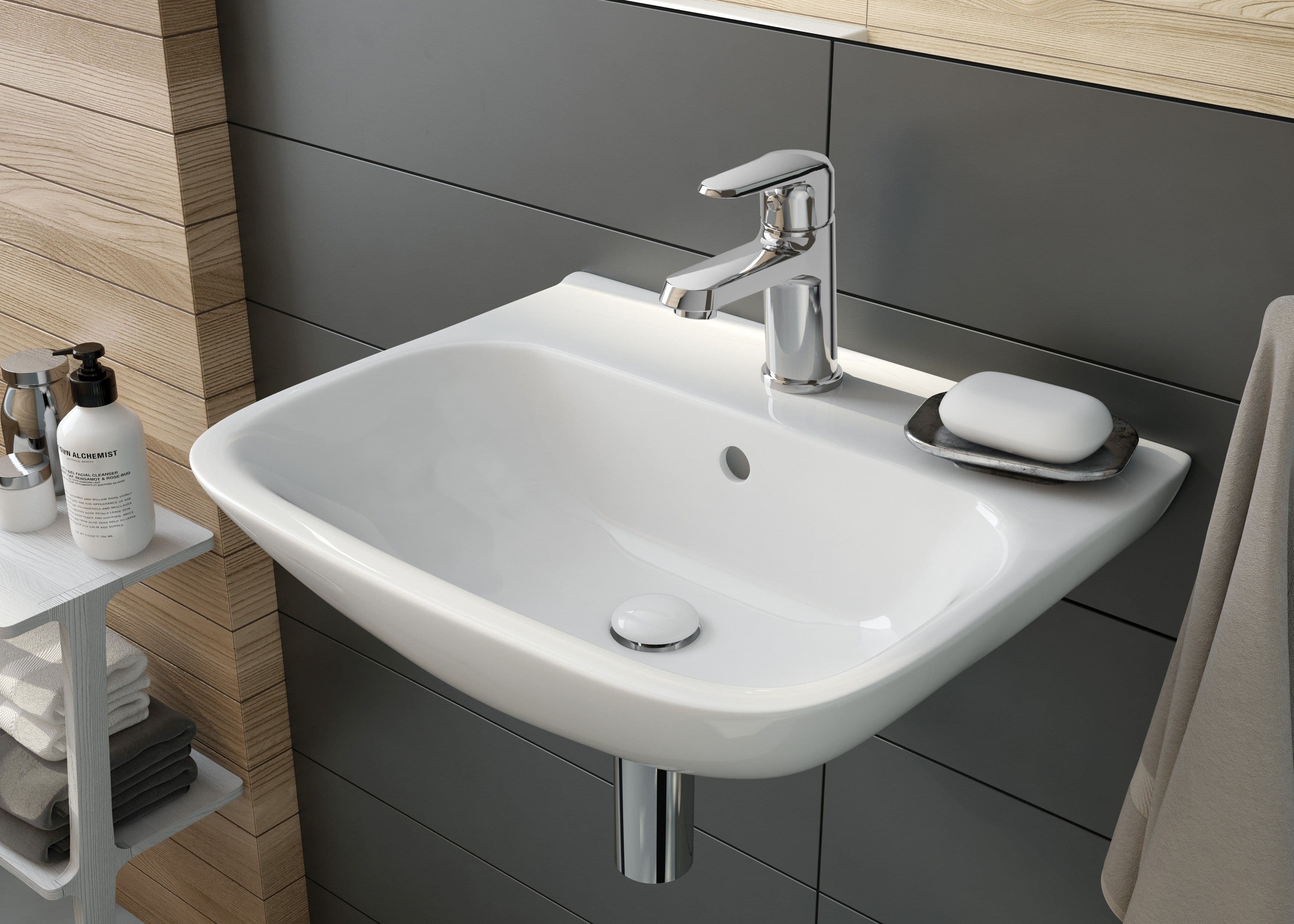 Bonde de lavabo Deante click-clac en blanc - vue 7