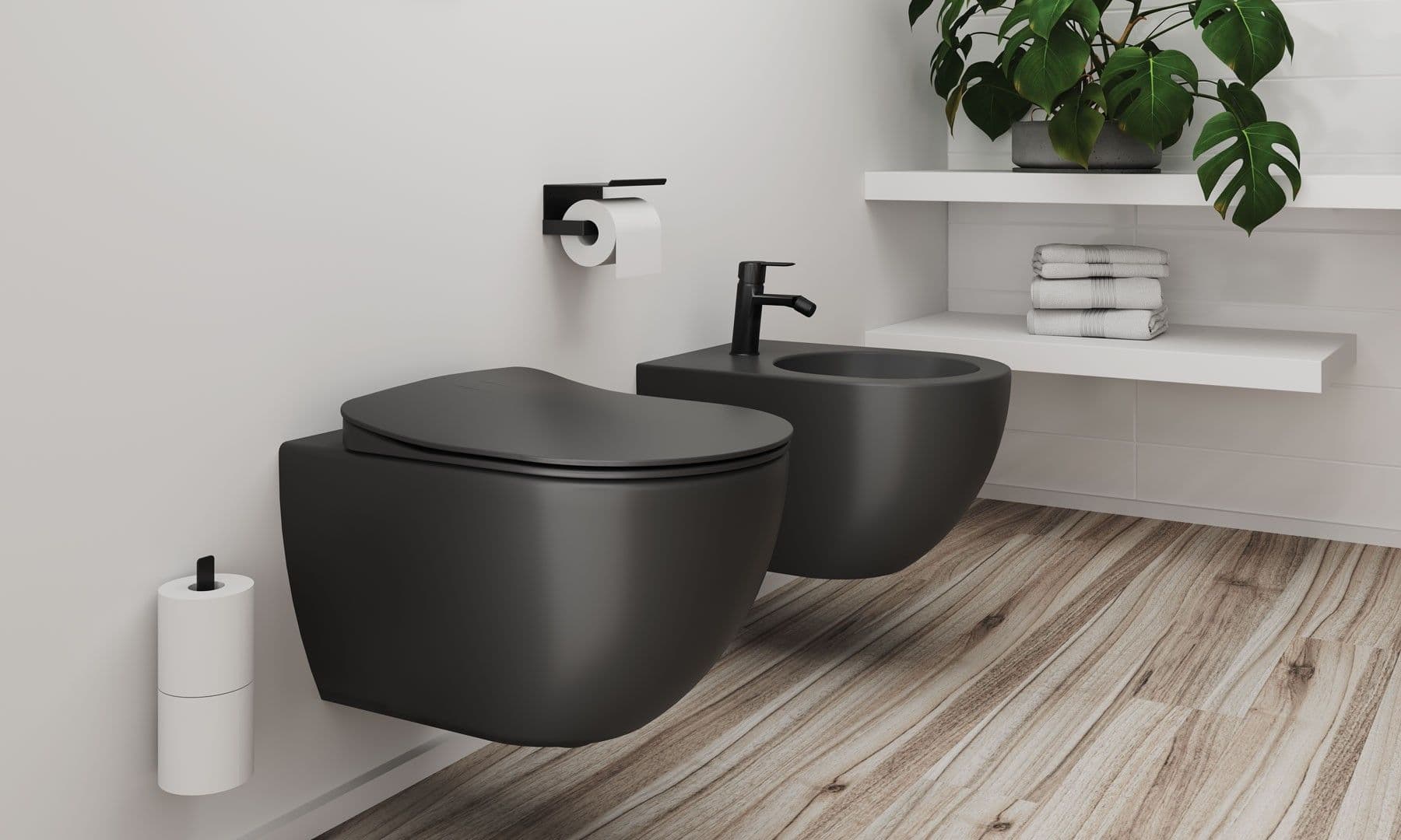 Mitigeur de bidet Deante Arnika sans bonde en noir mat - vue 3