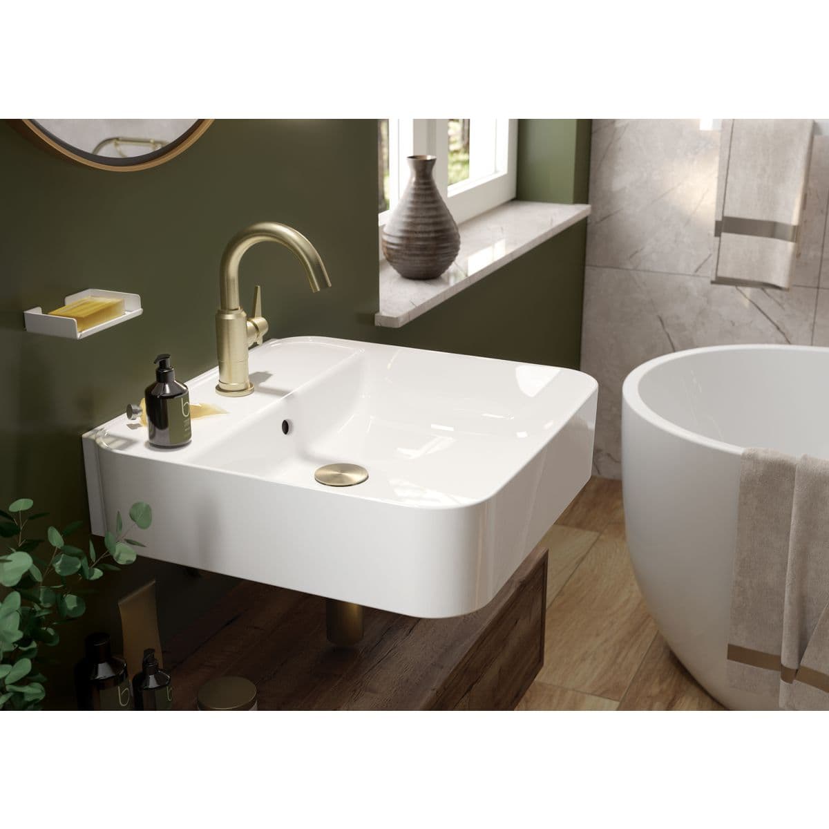 Mitigeur de lavabo Deante Temisto 150 sans bonde en PVD laiton brossé - vue 5