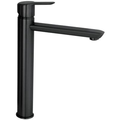 Mitigeur de lavabo rehaussé Deante Arnika 225 sans bonde en noir mat