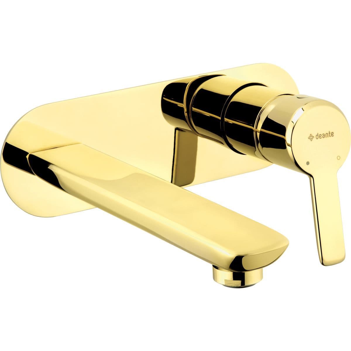 Mitigeur de lavabo encastré Deante Arnika 180 mm sans bonde en PVD doré poli