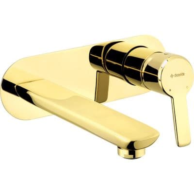 Mitigeur de lavabo encastré Deante Arnika 180 mm sans bonde en PVD doré poli