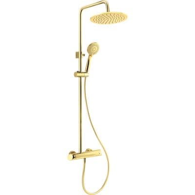 Colonne de douche Deante Arnika 250 avec mitigeur thermostatique en PVD doré poli