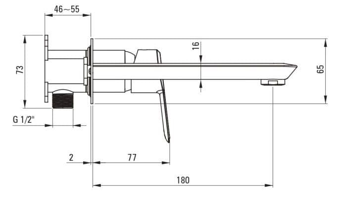 Mitigeur de lavabo encastré Deante Arnika 180 mm sans bonde en PVD or brossé - vue 4