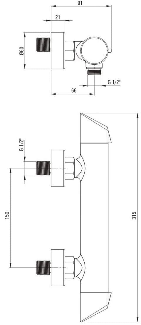 Mitigeur de douche Deante Arnika en PVD or brossé - vue 5