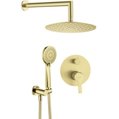 Ensemble de douche encastré Deante Arnika 250 en PVD or brossé
