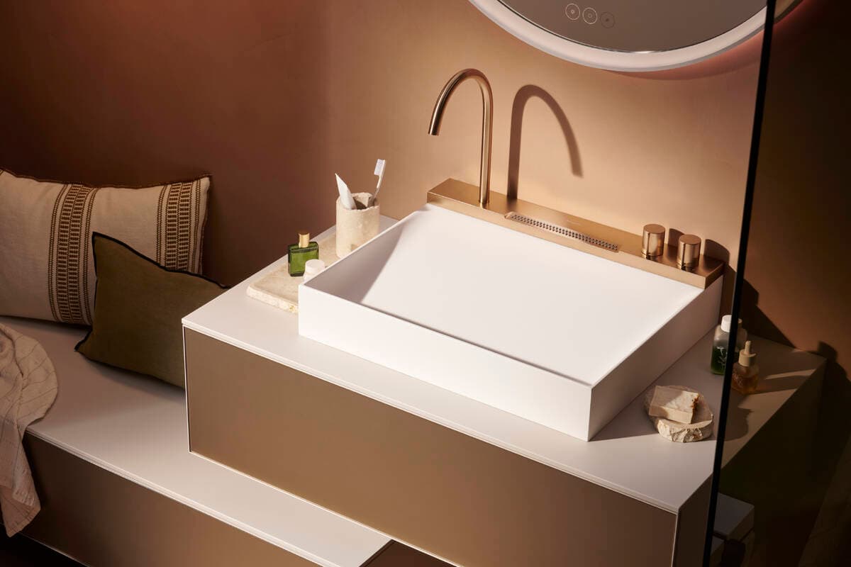 Lavabo à poser Hansgrohe Avalegra AquaUnit avec mitigeur en bronze brossé - vue 5