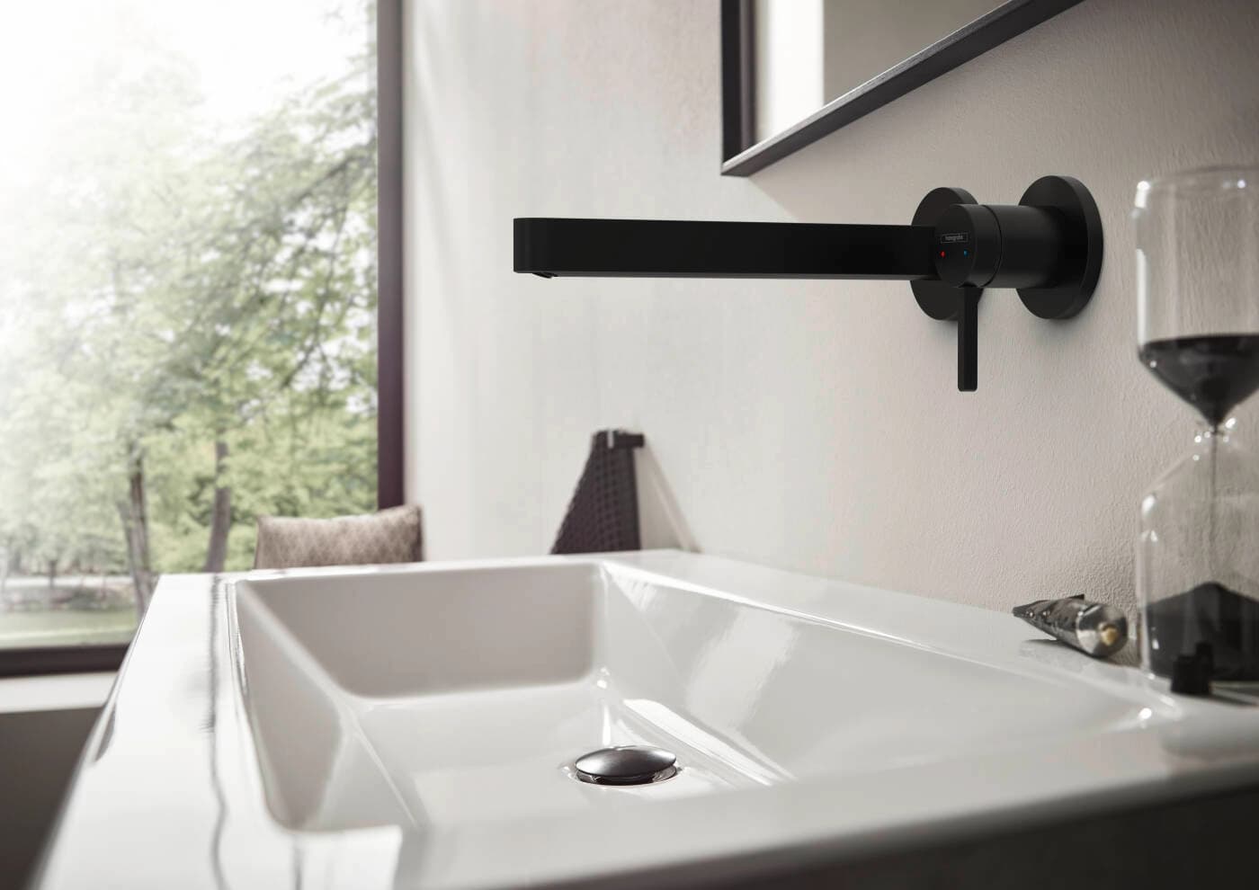 Mitigeur de lavabo encastré Hansgrohe Finoris 225 mm en noir mat - vue 3