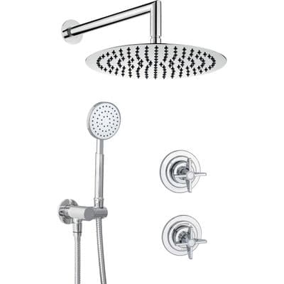 Ensemble de douche encastré Deante Temisto 250 en chromé
