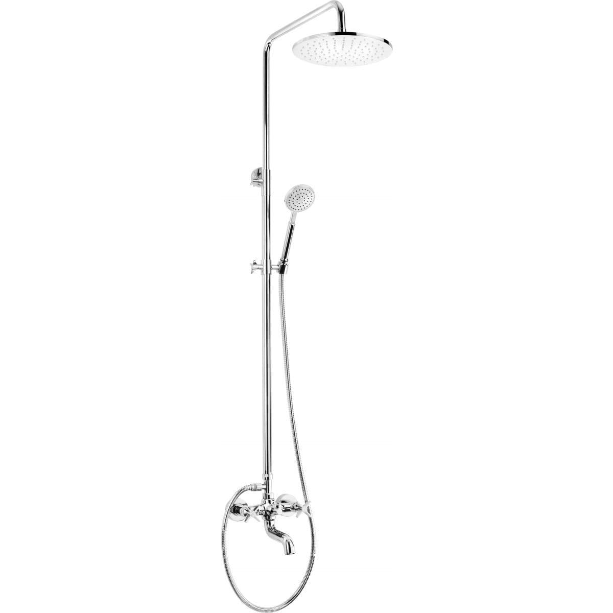 Colonne de douche Deante Temisto 250 avec mitigeur de douche et bec verseur en chromé