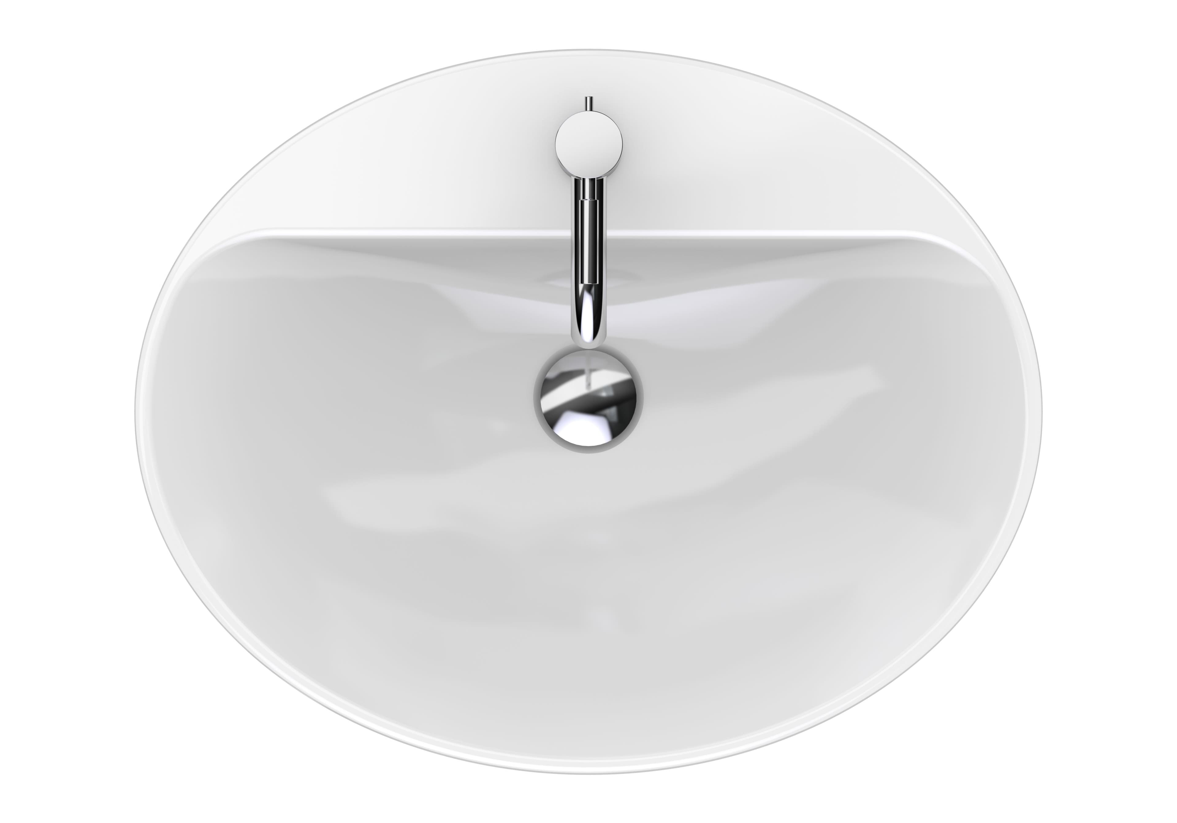 Vasque bol Geberit VariForm ovale 60 x 45 cm avec plage de robinetterie - vue 4