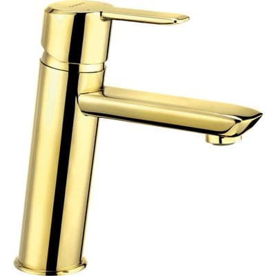 Mitigeur de lavabo Deante Arnika 100 sans bonde en PVD doré poli
