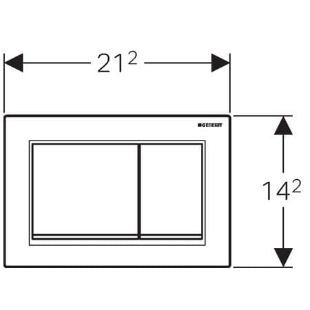 Plaque de déclenchement Geberit Omega20 square pour rinçage double touche / Blanc - Chromé mat - vue 3