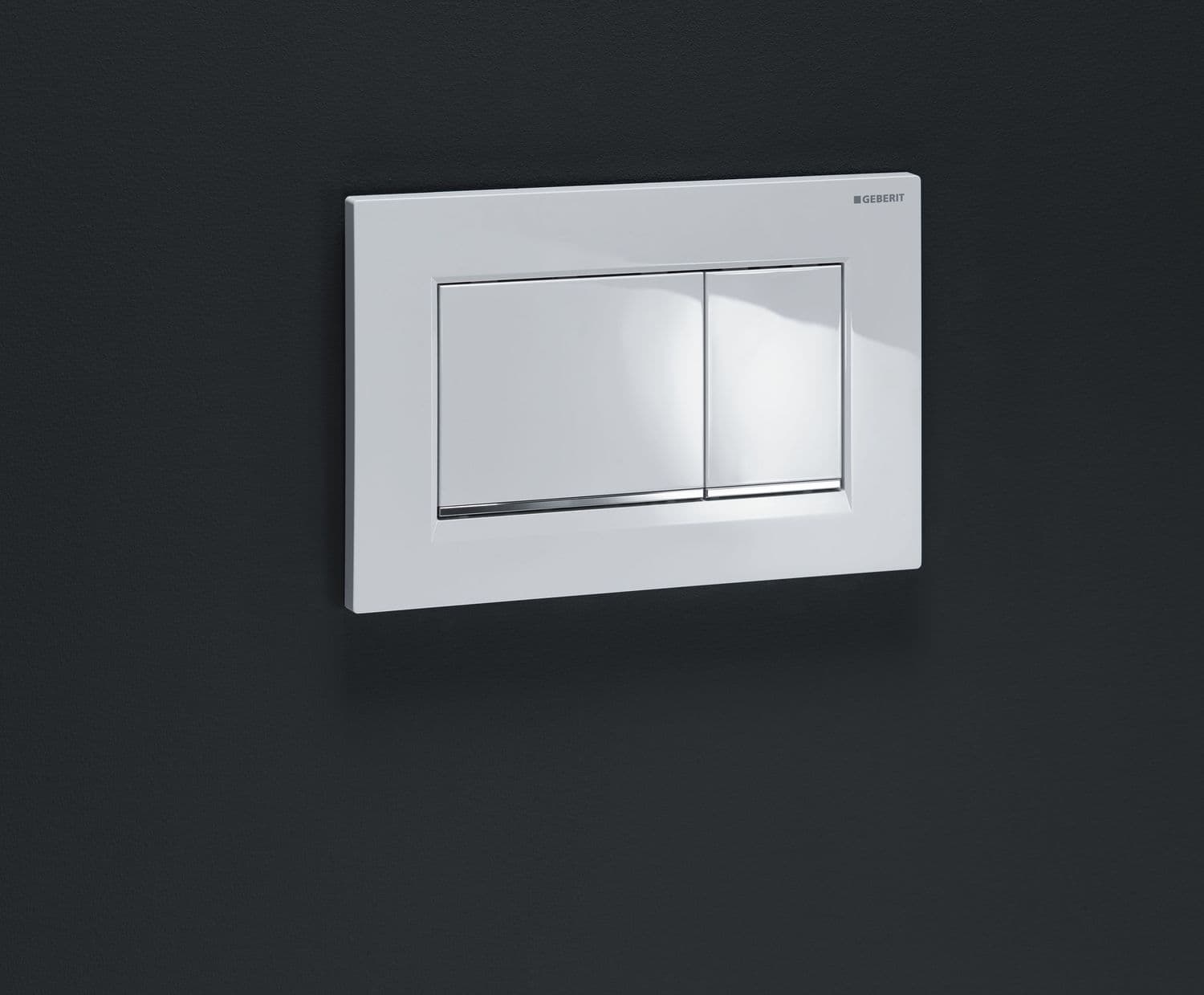 Plaque de déclenchement Geberit Sigma20 square / Blanc - bandes design : chromé brillant