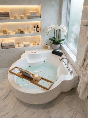 Baignoire Elysée 148  x 148 cm hydromassage mixte