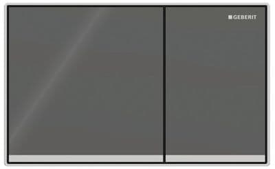 Plaque de déclenchement Geberit Sigma60 à fleur de paroi / Verre gris velouté