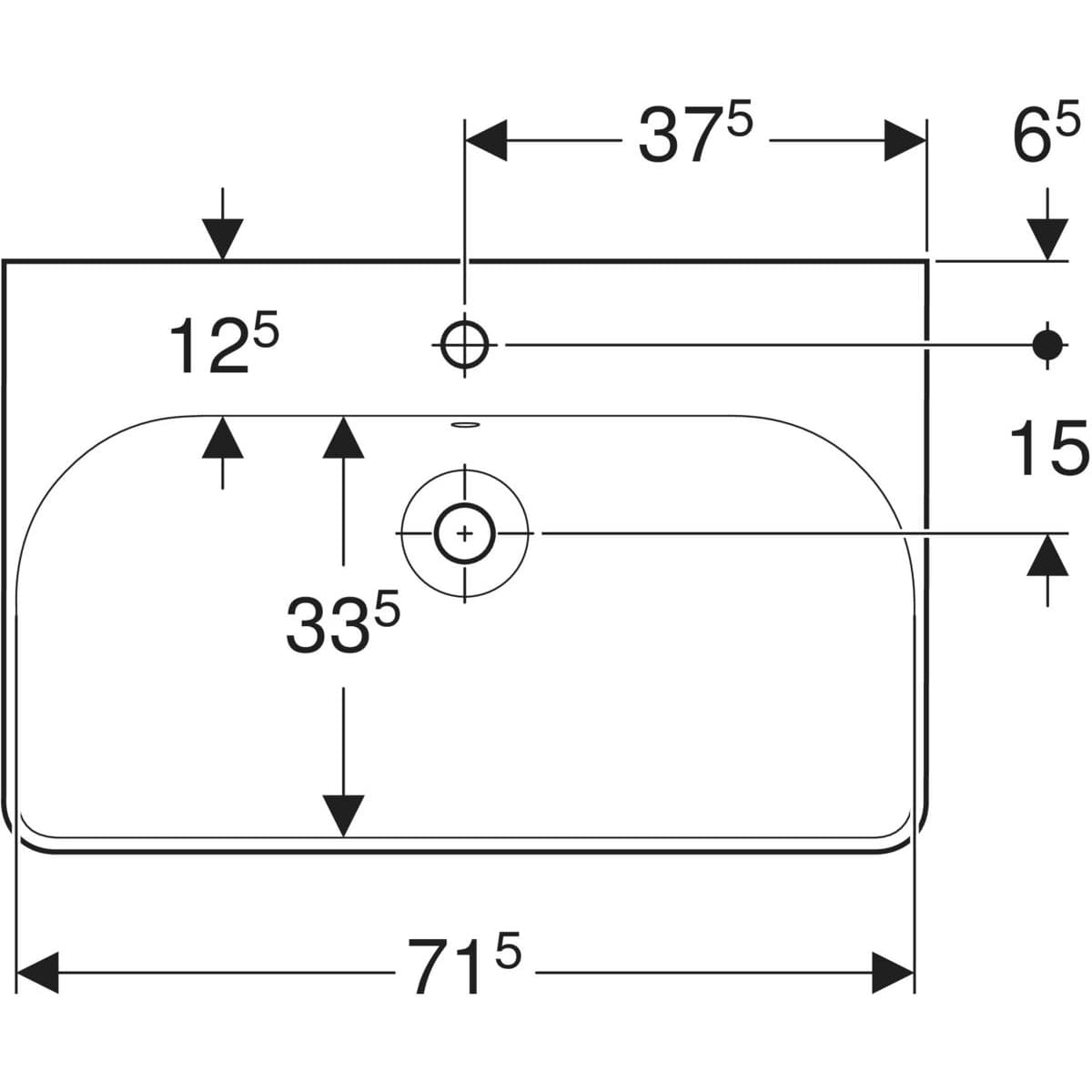 Plan-vasque Geberit Smyle Square 75 cm - vue 4
