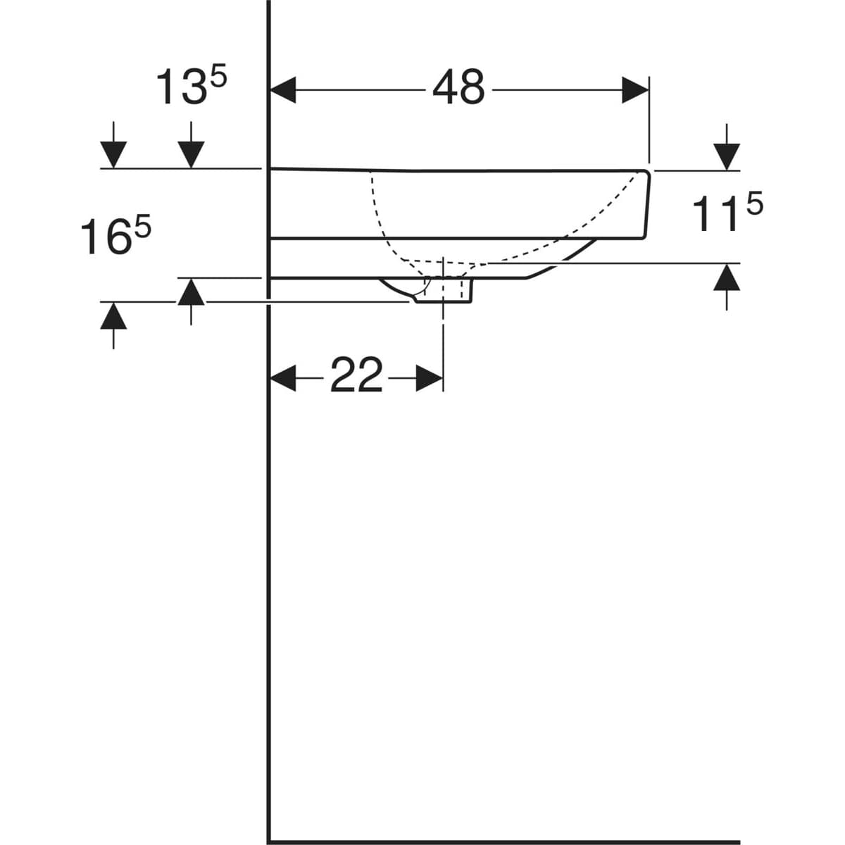 Plan-vasque Geberit Smyle Square 75 cm - vue 6