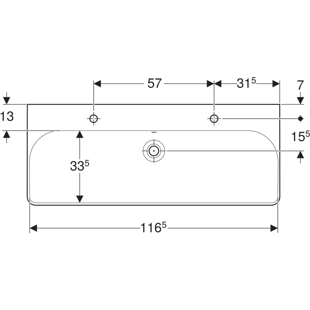 Plan-vasque Geberit Smyle Square 120 cm - vue 3