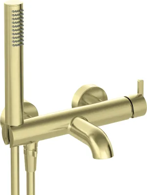Mitigeur de bain / douche Deante Silia avec flexible et douchette à main en PVD or brossé