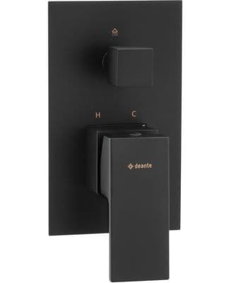 Mitigeur de douche encastré Deante Anemon avec commutateur de douche en noir mat