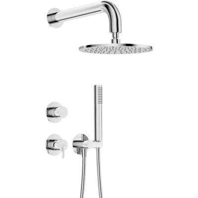 Ensemble de douche encastré Deante Silia 250 avec douche de tête en chromé