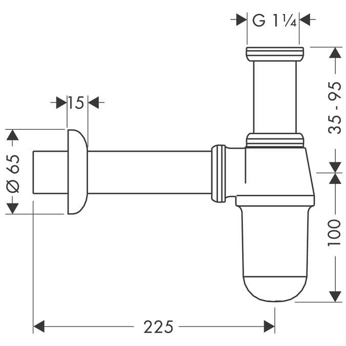 Siphon chromé Hansgrohe (Allemagne) pour lavabo - vue 3
