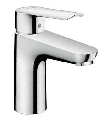 Mitigeur de lavabo Hansgrohe Logis E 100 CoolStart en laiton chromé avec tirette et vidage